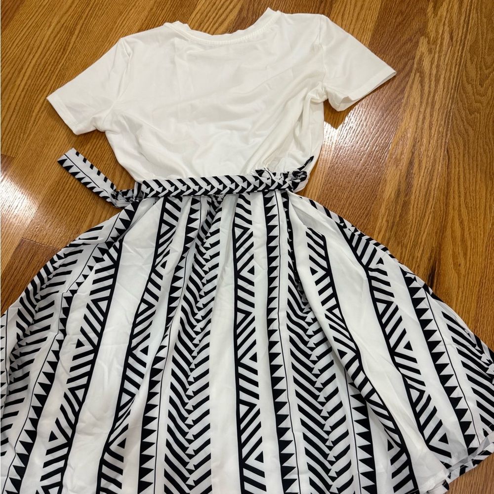 Cupshe Black and White Tribal Pattern Dress